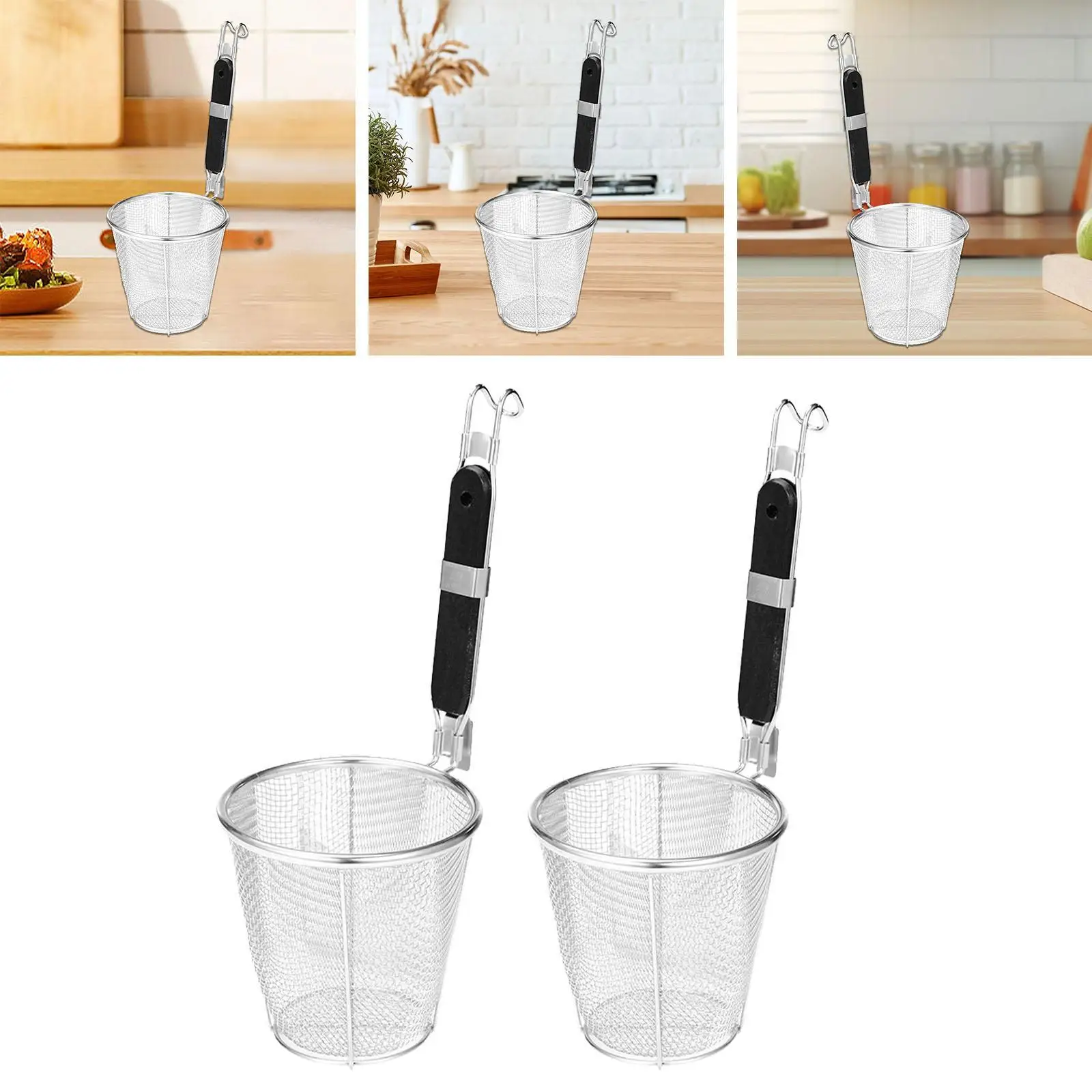 

Дуршлаг для лапши с крючком, корзина для фритюрницы, ситечко для пищевых пельменей для ресторана, процеживающие луковые кольца, жарка курицы