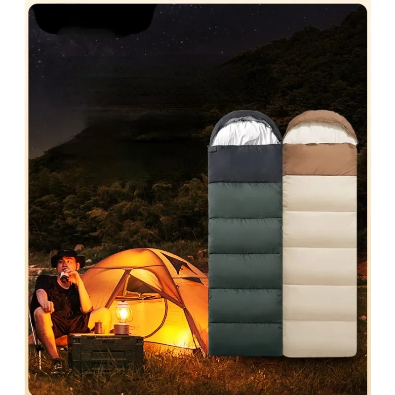 Sleeping bag, adult outdoor camping, summer thin design, all season universal design, cold resistant, double beddings, dual-use