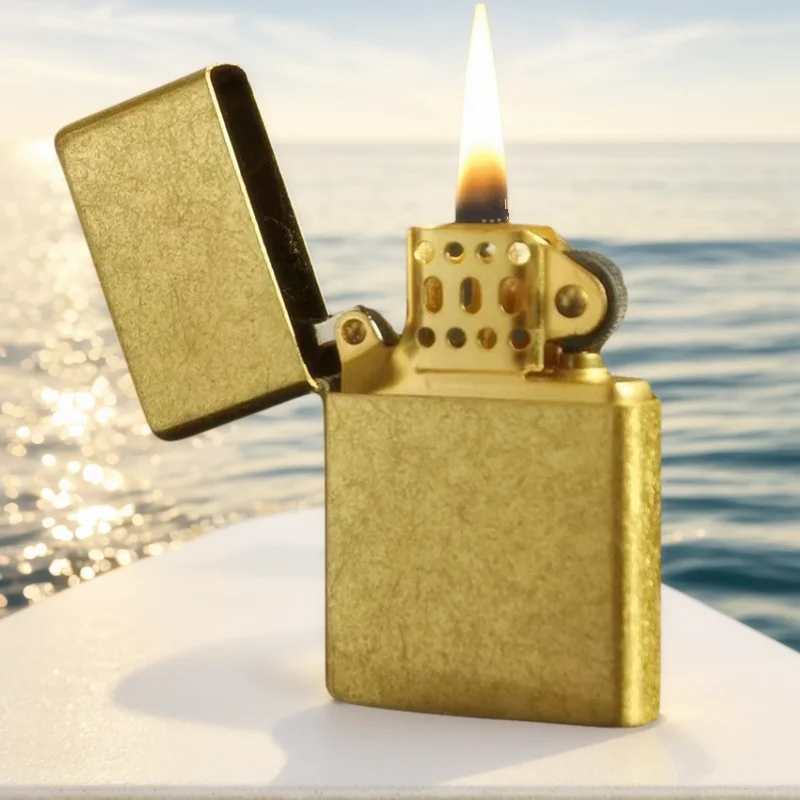 

NEW ZORRRO Brass Oil Windproof Lighter with Personalized Creativity, Ultra-thin Square Angle Smooth Oil Machine