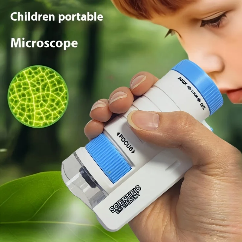 Kit de microscope portatif, jouet d'expérimentation scientifique biologique, ensemble de microscopes éducatifs pour l'école à domicile, apprentissage STEM pour enfants