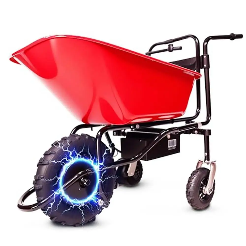 

Electric Three-Wheeled Utility Cart 330lbs Electric Vehicle 24v 500w Motor System Easy Assembly All-Terrain Tires Large Capacity