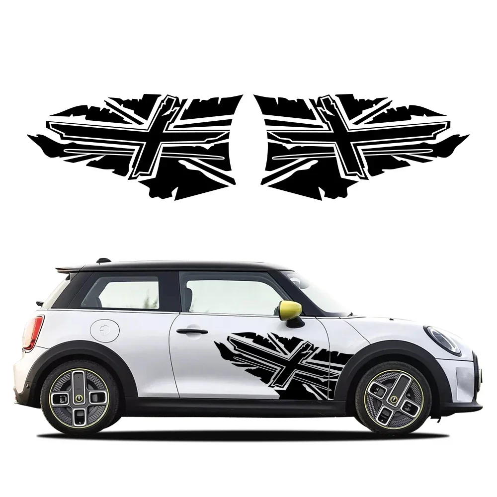 Car Door Side Stickers Graphics Union Jack Styling Vinyl Decor Decal for Compact Hatchbacks