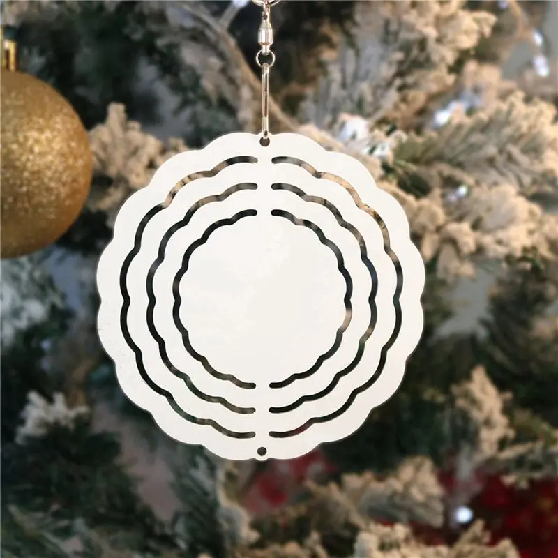 DT19 20 Pcs 3 Inch Sublimation Wind Spinner Blanks 3D Wind Spinners Hanging for Indoor Outdoor Garden Decoration DIY