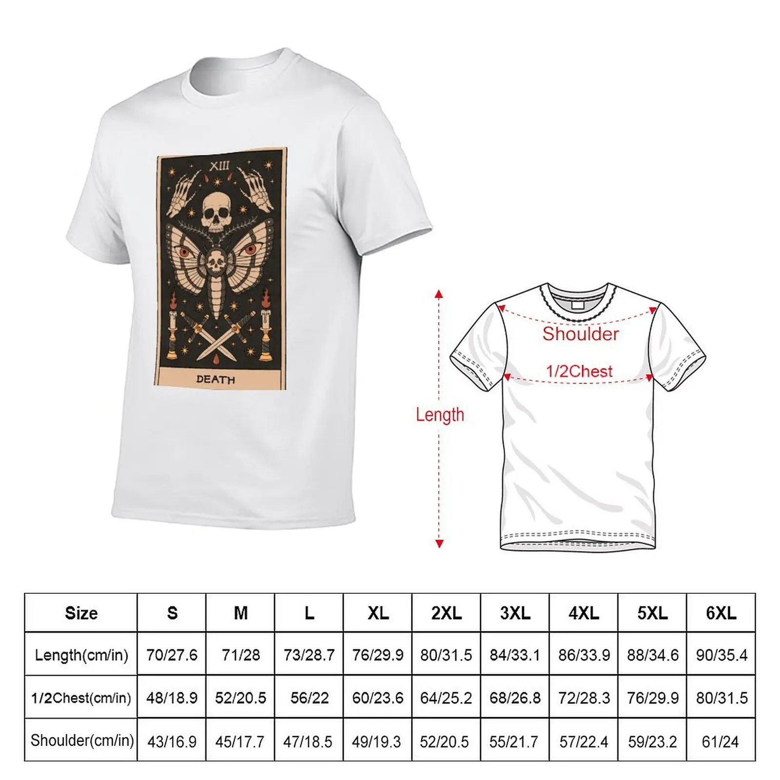 Death - Moth Tarot T-Shirt t shirt man luxury men t shirt cotton 100% man t shirt summer T-shirt