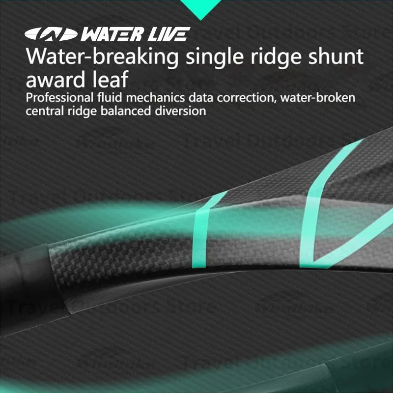 WATERLIVE 3K Carbon Fiber Paddle 168-210cm Athletics Type 3-Section Detachable Adjustable Ultralight SUP Fast Paddling Oar