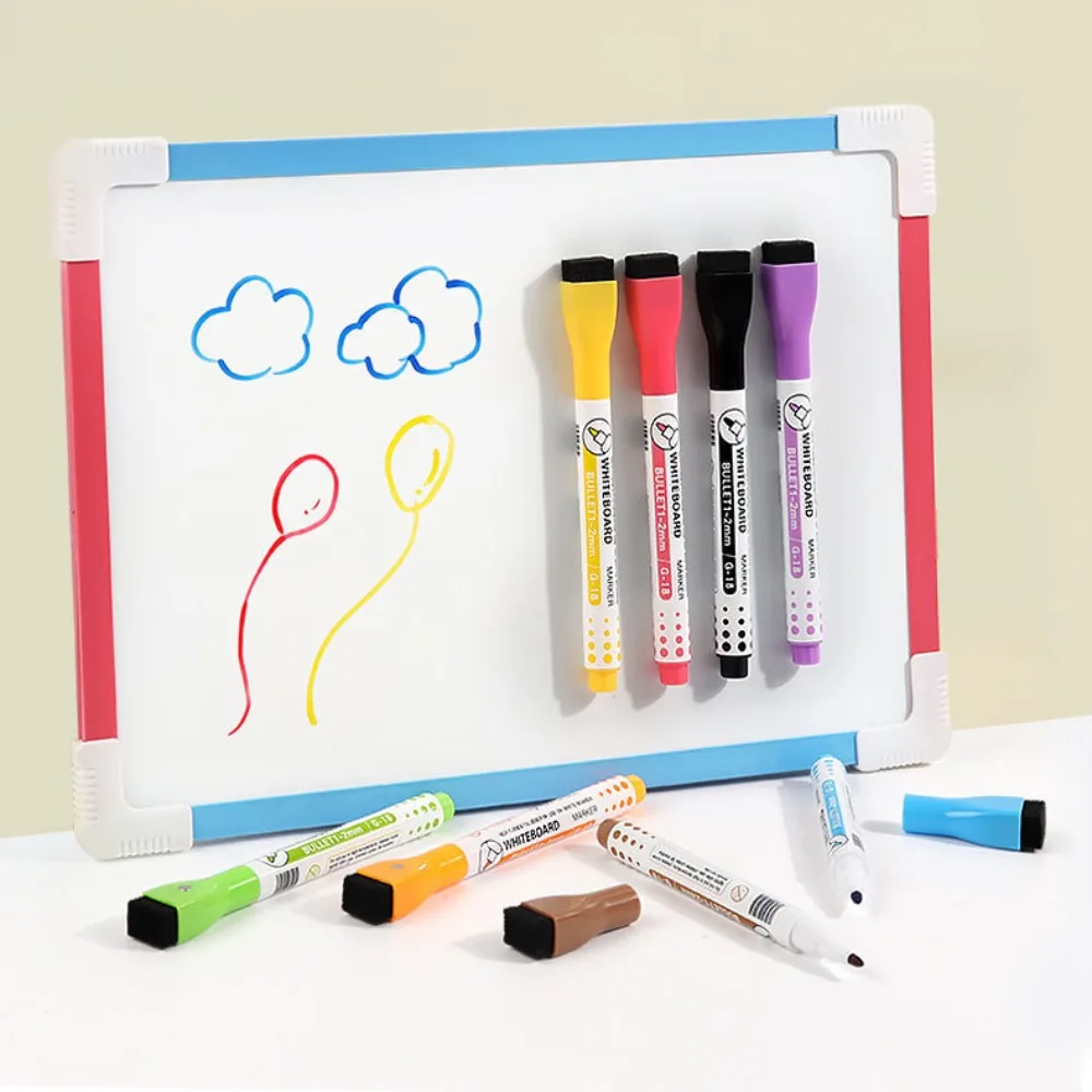 

Portable Fine Nib Colorful Whiteboard Marker Erasable Waterborne Brush Drawing Pen Magnetic Water Color Pens Children Doodle