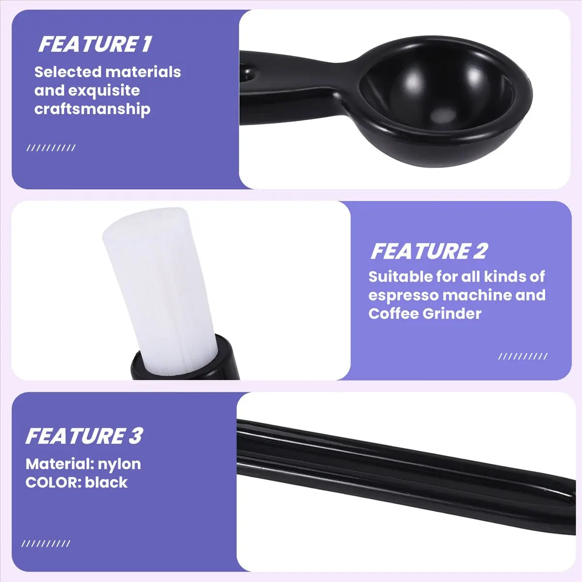 Coffee Machine Brush Cleaner Nylon Espresso Machine Brush Coffee Cleaning Tool with Spoon for Coffee Tool Home Kitchen(2 Pack)