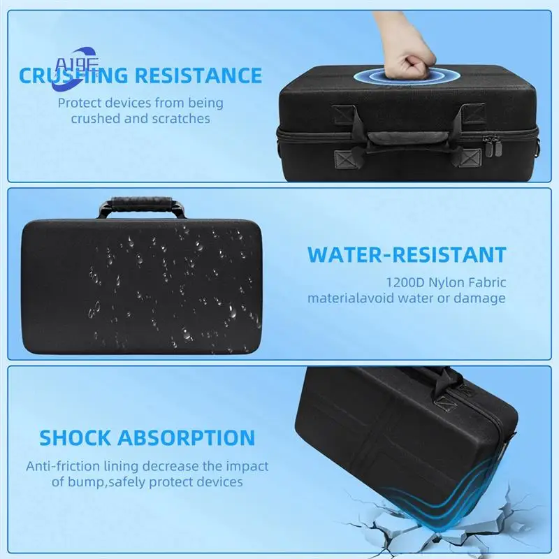 

A19E-Carrying Case For PS5 PRO Gaming Console Travel Storage Bag With Adjustable Shoulder Straps And Comfort Handle