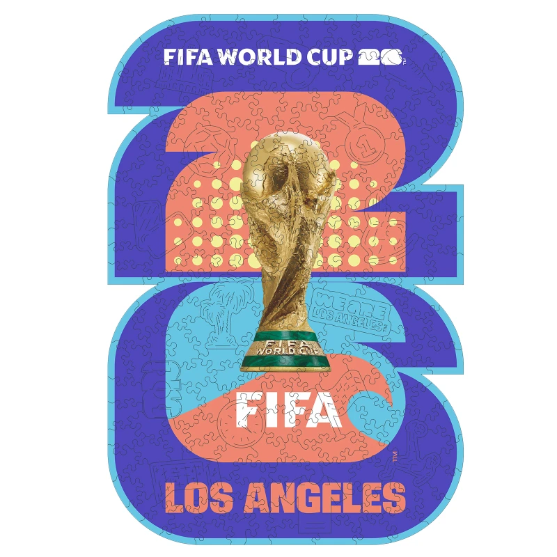 

New Arrival Los Angeles FIFA World Cup Wooden Jigsaw Puzzle DIY Assembled Toy City Sports Style Ornament Hot Sale Gift for Boys