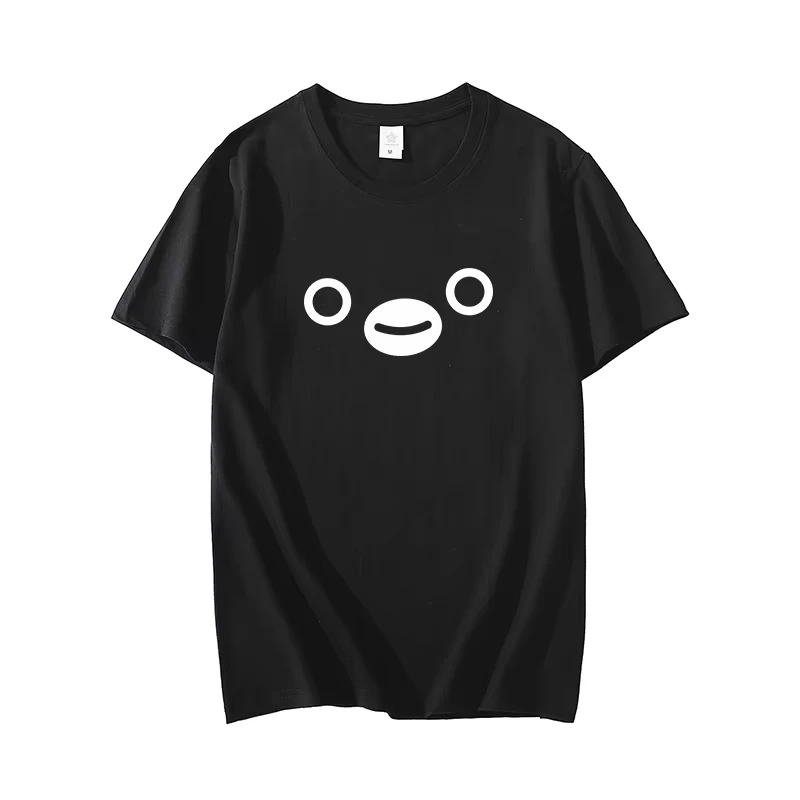 Nueva camiseta japonesa de pingüino Suica para mujer, conjunto de pareja de manga corta de algodón de fantasía de fresa juguetona bonita para hombre y mujer