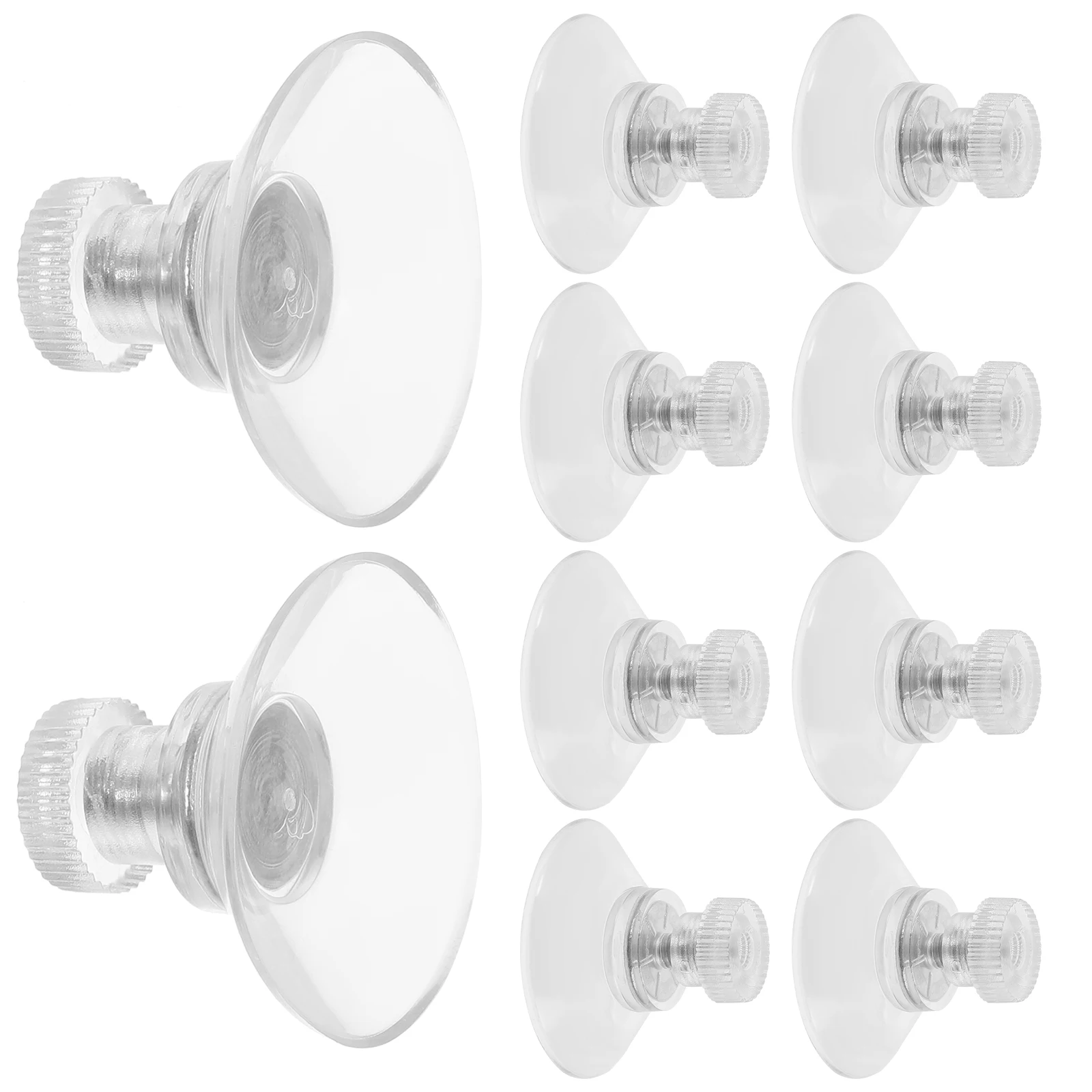 

10pcs PVC Suction Cups 32mm Clear Multifunctional Wall Hooks Strong Adhesive Screw Nut Structure Non Porous Surfaces Home