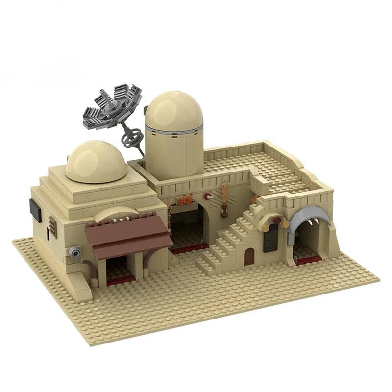 MOC-50144 StarW Seriers Desert Village Eisley-Cantina Tatooine Slums Home Architecture Building Block dla dziecka Gfit