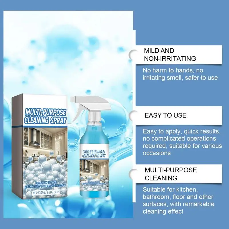 MultiSurface Cleaning Spray Household Bathroom And Kitchen Cleaner Bathroom & Kitchen Cleaner Quickly Removes Grime Mild 100ml