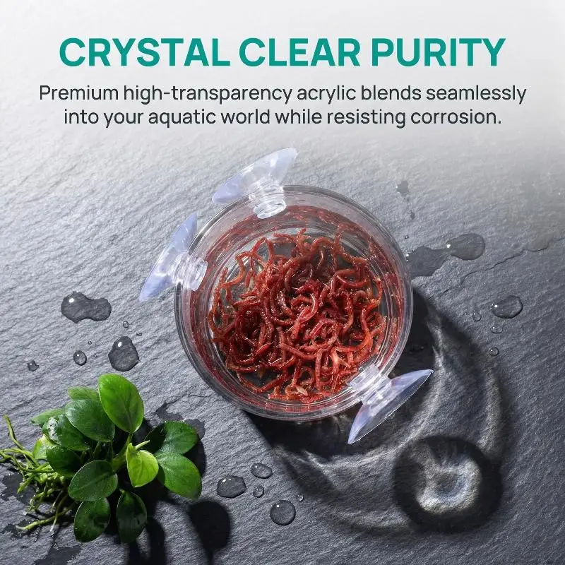 Fish Tank Plant Cup Transparent Acrylic Suction Holder for Live Aquatic Aquarium Plants Easy Fixing