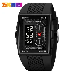 SKMEI 2213 Dual Movement Electronic Watch Dual Display Watch Waterproof Night Light Multi functional Electronic Watch Male