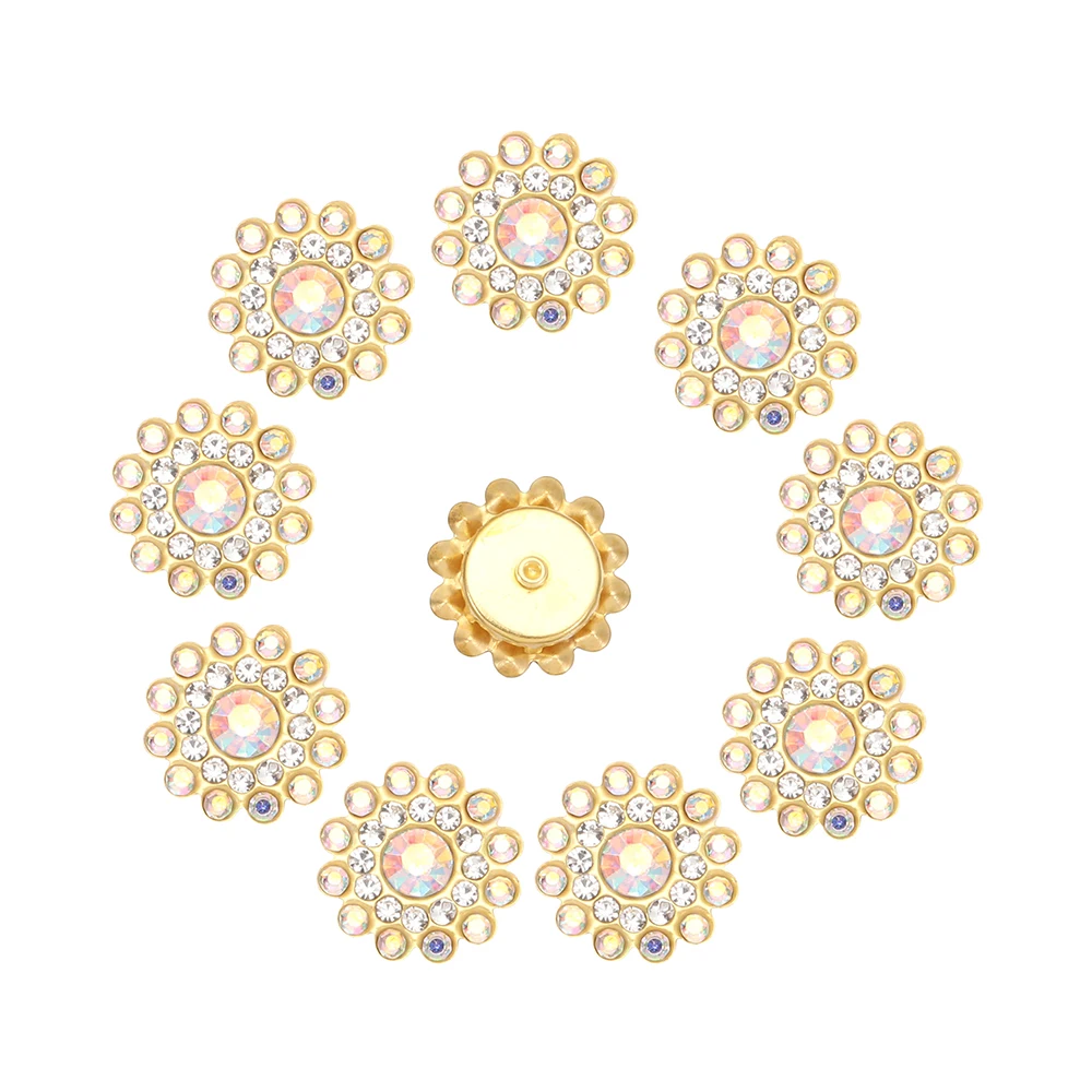 10 قطع من إكسسوارات القبعة المتلألئة على شكل زهرة من حجر الراين وأزرار أغطية الرأس وإكسسوارات دبابيس شعر لؤلؤية وزر لؤلؤي