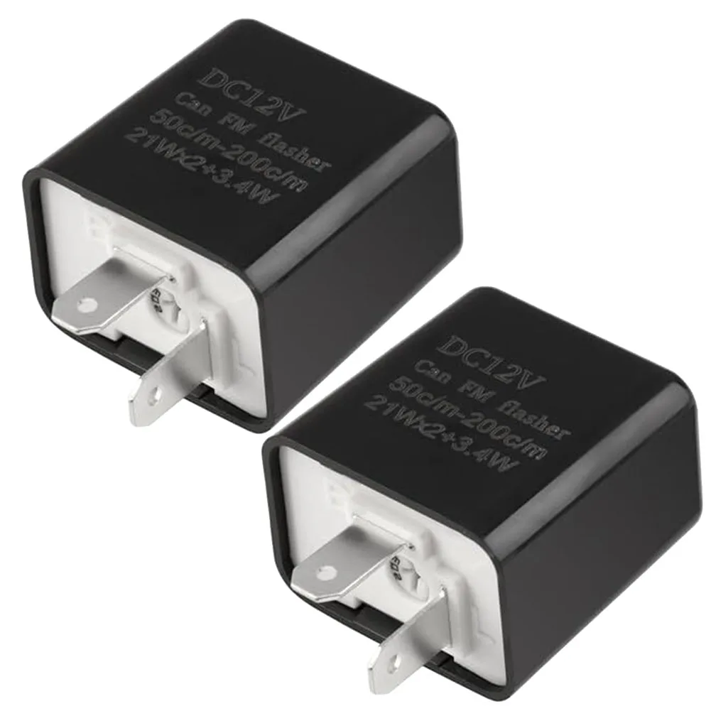 

2 Pin Motorcycle Turn Signal Flasher Relay Adjustable Speed 12V for LED Signals with Reverse Polarity and Overload Protection