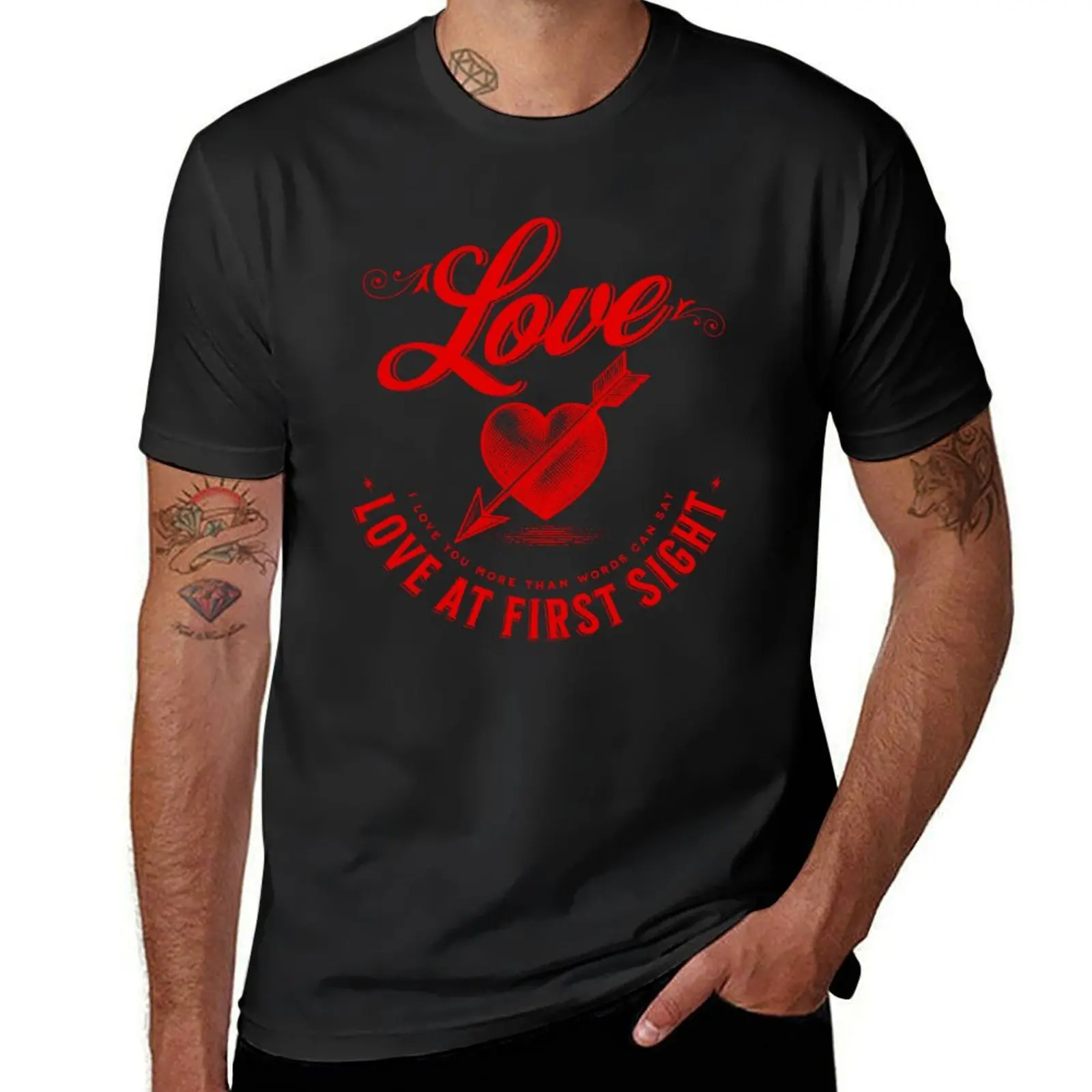 Love at first sight, i love you more than words can say. T-Shirt boys whites vintage mens clothes