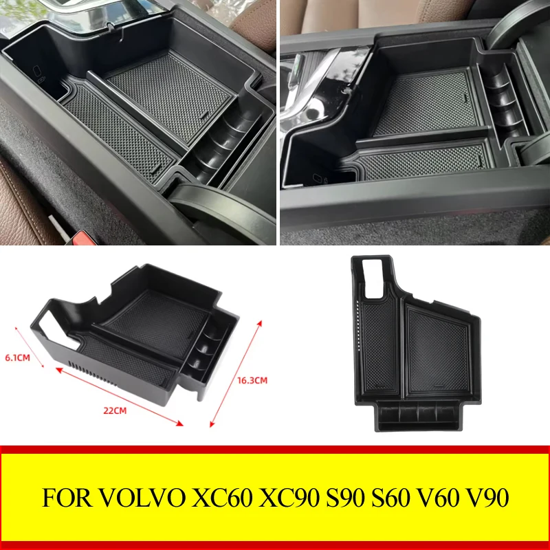 Für Volvo XC60 XC90 S90 S60 V60 V90 2017 - 2024 LHD Auto-Armlehnen-Aufbewahrungsbox Mittelkonsolen-Ablage Innenraum-Zubehör