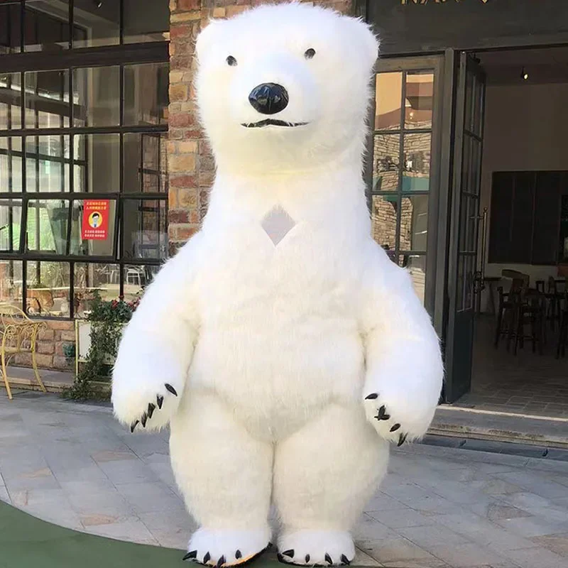 Simbok Mascot Inflatable Polar Bear Costume for Advertising Christmas Halloween Adult Fursuit Furry Carnival Costume Animal