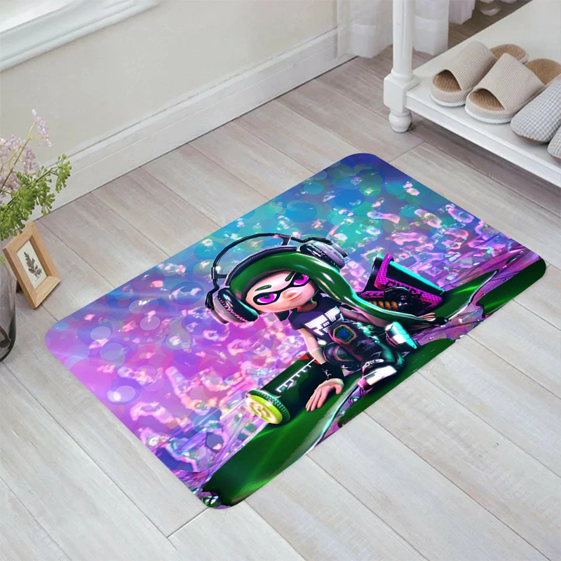 Game S-Splatoon 3 Floor Mat Room Mats Carpet Entrance of House Balcony Kitchen Rug Rugs Home Carpets Foot Doormat Door Bathroom