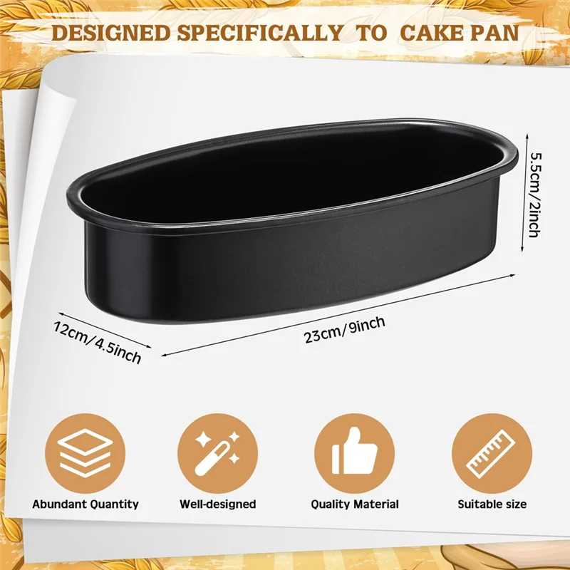 MAKE-4 عبوات من مقلاة تشيز كيك بيضاوية مقاس 9 × 4.5 × 2 بوصة غير لاصقة لخبز اللحوم قالب كعك كبير للخبز والكعك