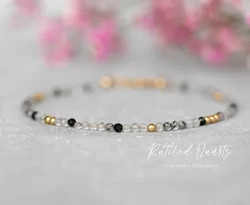 Rutiled Quartz Bracelet, Birthstone Bracelet, Rutiled Quartz Jewelry, Gemini Zodiac Bracelet, Crystal Jewelry
