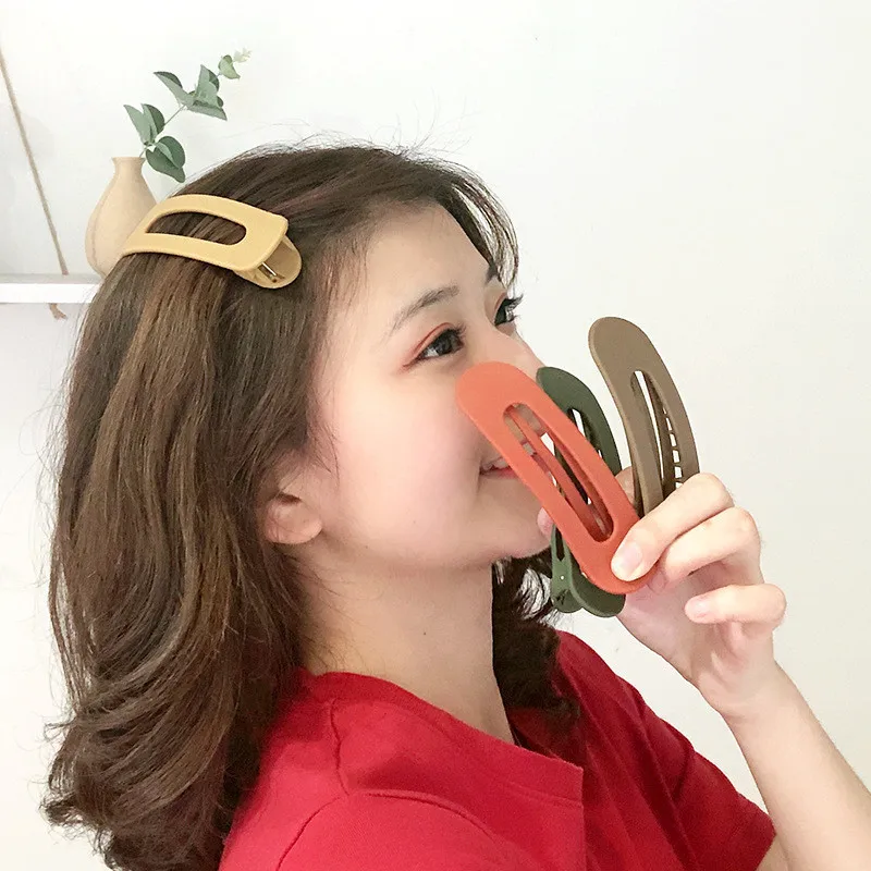 Solid Color Seamless Hair Clip for Women Korean Large BB Clip Simple Fashion Duckbill Clip Hairpin Girl Hair Accessories