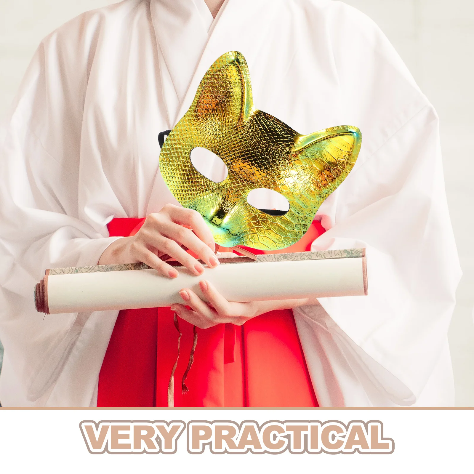 Máscara de zorro de plástico para Halloween, Carnaval, Cosplay, disfraz de mascarada, accesorio, juego para hombres y mujeres, 2 uds.