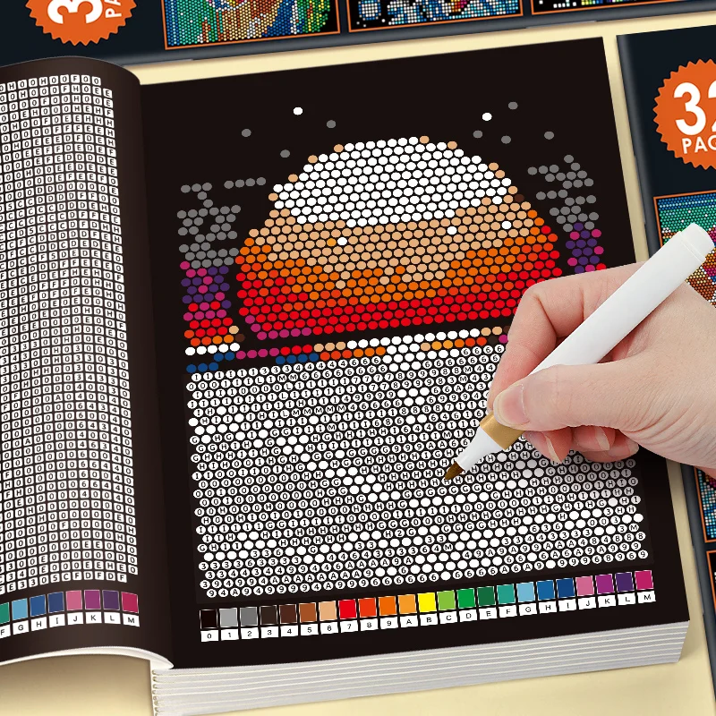Adults Kids Mystery Mosaic Pixel Coloring Book, Fun Brain Training Book To Enhance Observation and Focus Ability,perfect Gift view 2
