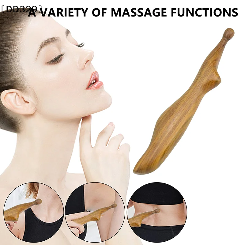 Neck Foot Wood Trigger Point Massage Gua Sha Tools Home Gym Professional Wooden Reflexology Massage Tool Thai Foot Stick〔DD329〕