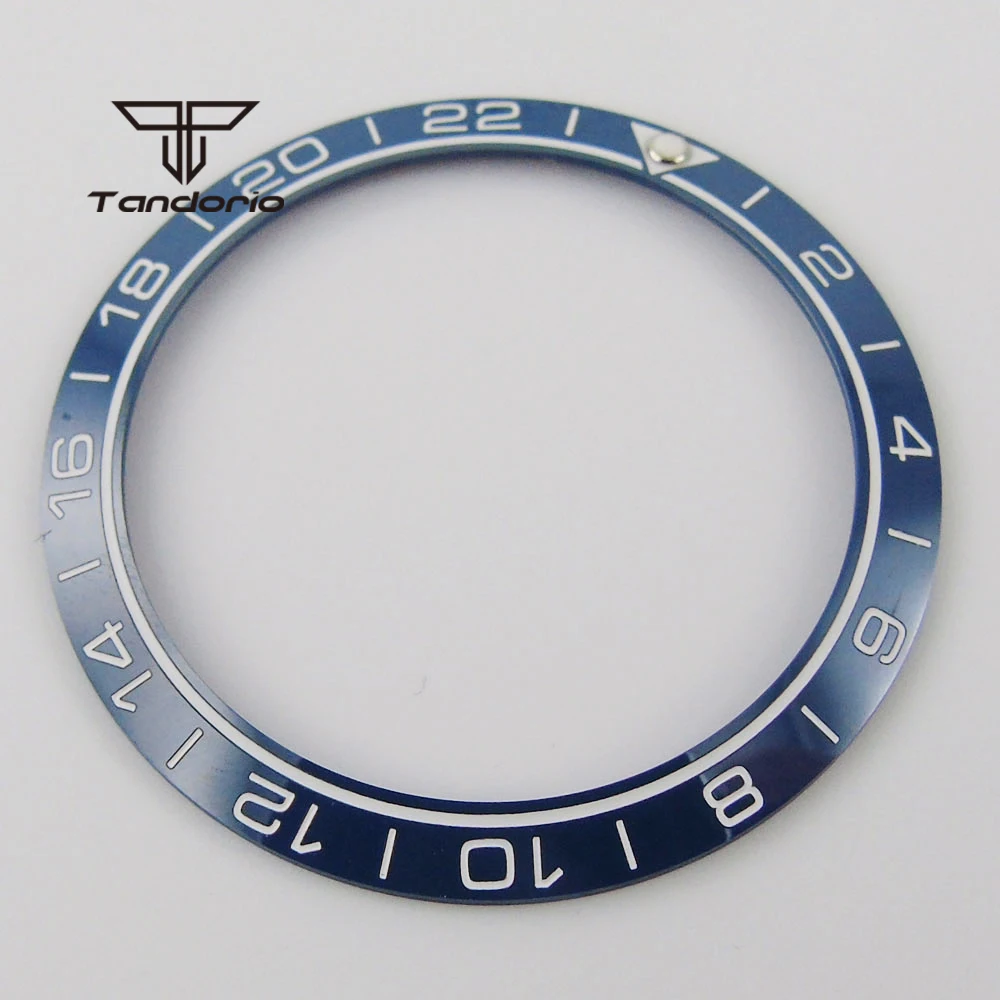 38mm*30.6mm Blue Ceramic Bezel Insert White Markers Fit for 40mm Watch Spare Parts Replacements