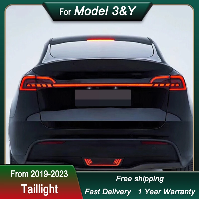 Luci posteriori per auto per Tesla Model 3 Model Y 2019-2023 fanale posteriore a LED luci freno posteriori Starlink fanale posteriore incrociato