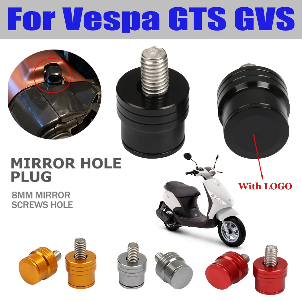 For Piaggio Vespa GTV 150 250 300 SPRINT PRIMAVERA GTS 125 LXV 50 S Motorcycle Mirror Hole Plug Screw Cap Cover Bolt Accessories