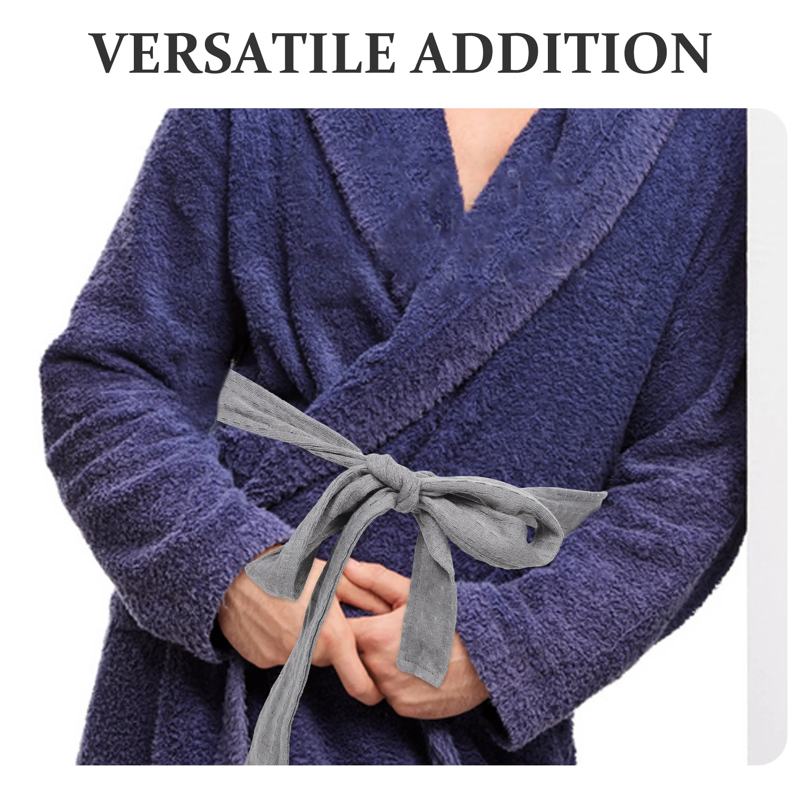 2Pcs Comfortable Robe Tie Belt Soft Polyester Adjustable for Sleep Robe Waist Pajamas Bathrobe Home Hotel Replacement Unisex