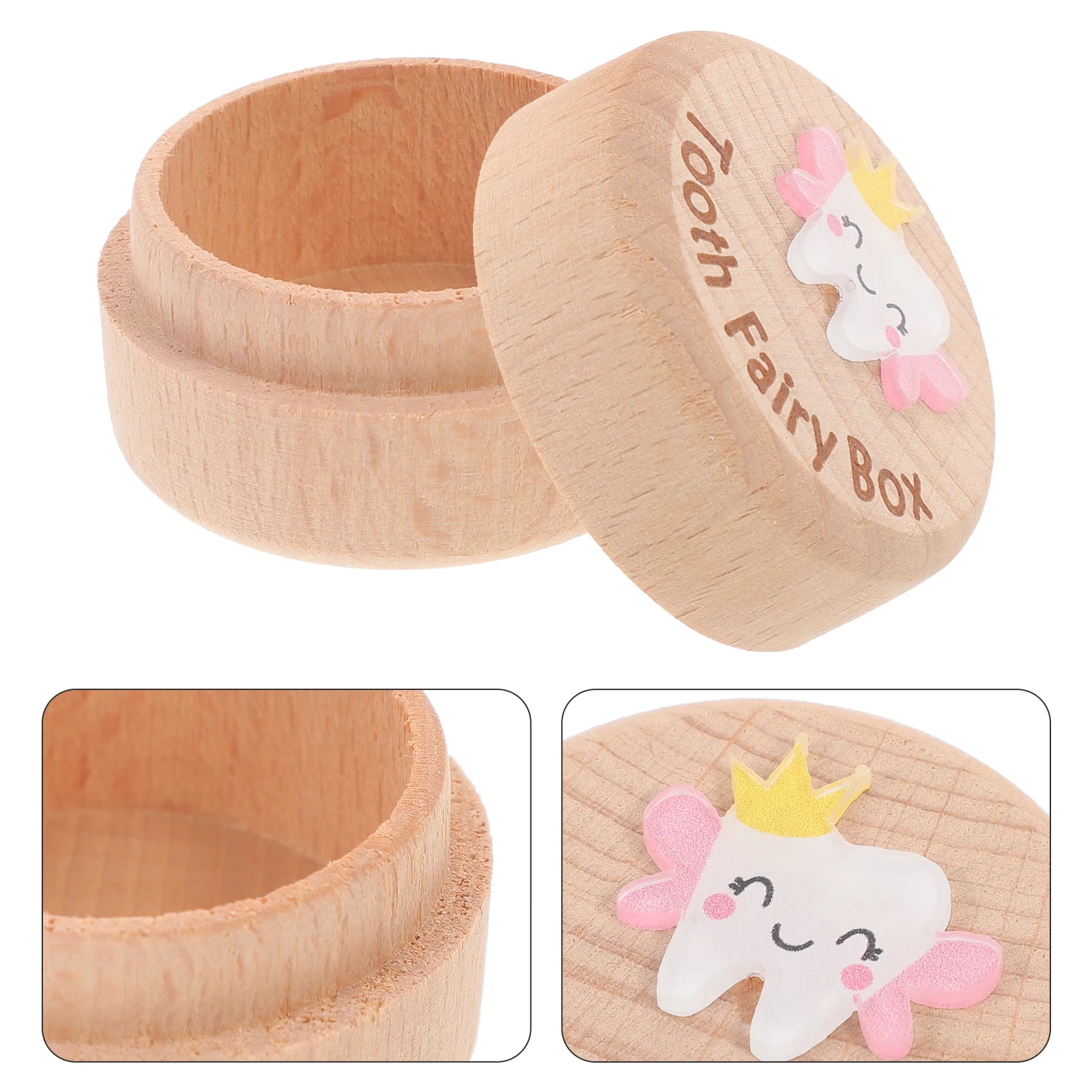 Baby Tooth Holder Wood Baby Teeth Keepsake Box Baby Tooth Box Fetal Hair Container portable teeth box