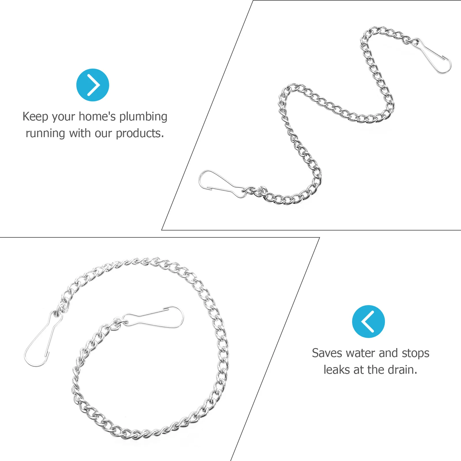 

6Pcs Metal Toilet Flapper Chain Replacement Heavy Duty Stainless Steel Lift Chain for Toilet Handle Universal Fit Corrosion