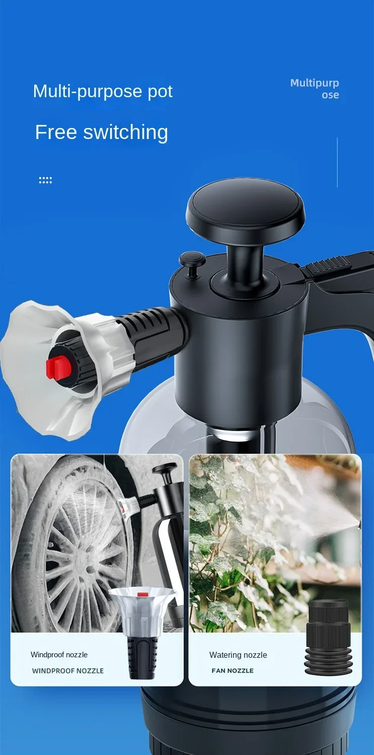2L Manueller Schneeschaumsprüher – Handpumpen-Autowaschflasche mit 3 Düsen – Detail 12