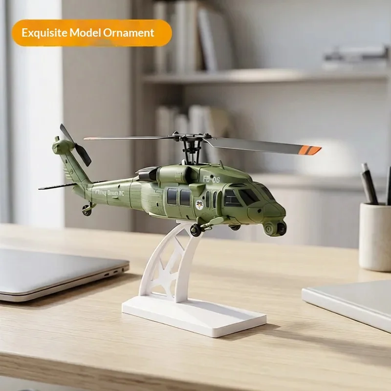 New Fb-06 Black Hawk Remote Control Simulation Helicopter Optical Flow Positioning 4 Channel Remote Control Model Toy