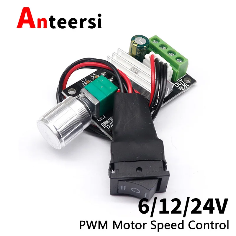 DC 6 to 12 V 24 V 28VDC 3A 80 W PWM motor speed control Lehr regulator Adjustable Variable speed control potentiometer ON / OFF