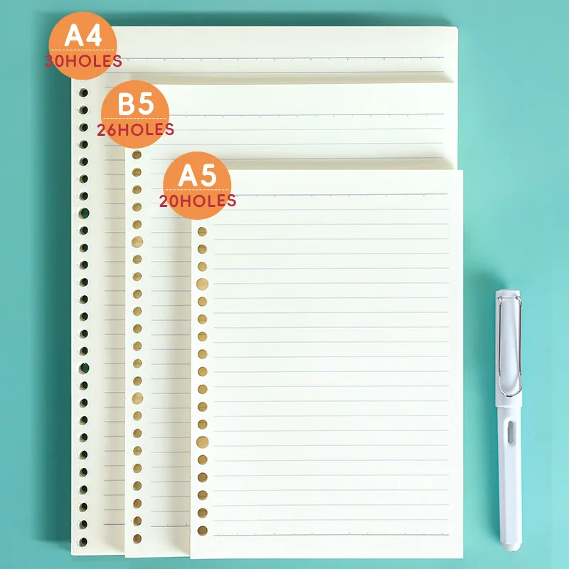 HUAJIE B5 دفتر أوراق فضفاضة A4 مذكرات A5 مخطط عبوات قابلة للفصل سميكة دفتر خطأ الطالب دراسة وقراءة الملاحظات