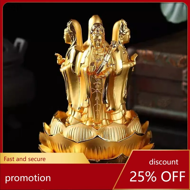 

CZ Guanyin Buddha Figurine Car Interior Fragrance Ornament Creative Thousand-Handed Alloy Three-Sided Four-Sided God of Wealth