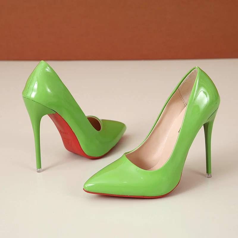 Summer Sexy Super High Ethnic Pumps with Thin Heels and Pointed Toe for Office Career Red Bottom High Heels Zapatos De Mujer