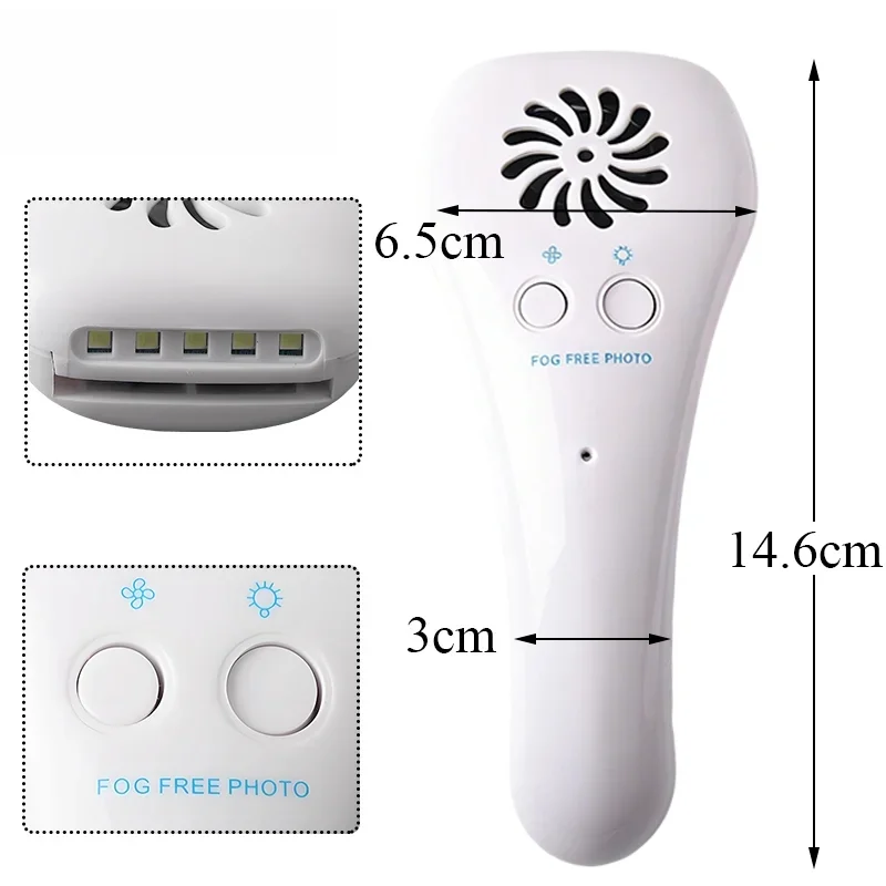 LED Dental Anti-fog Mouth Mirror Fogless Oral Reflector Mirror for Intraoral Observation Shooting