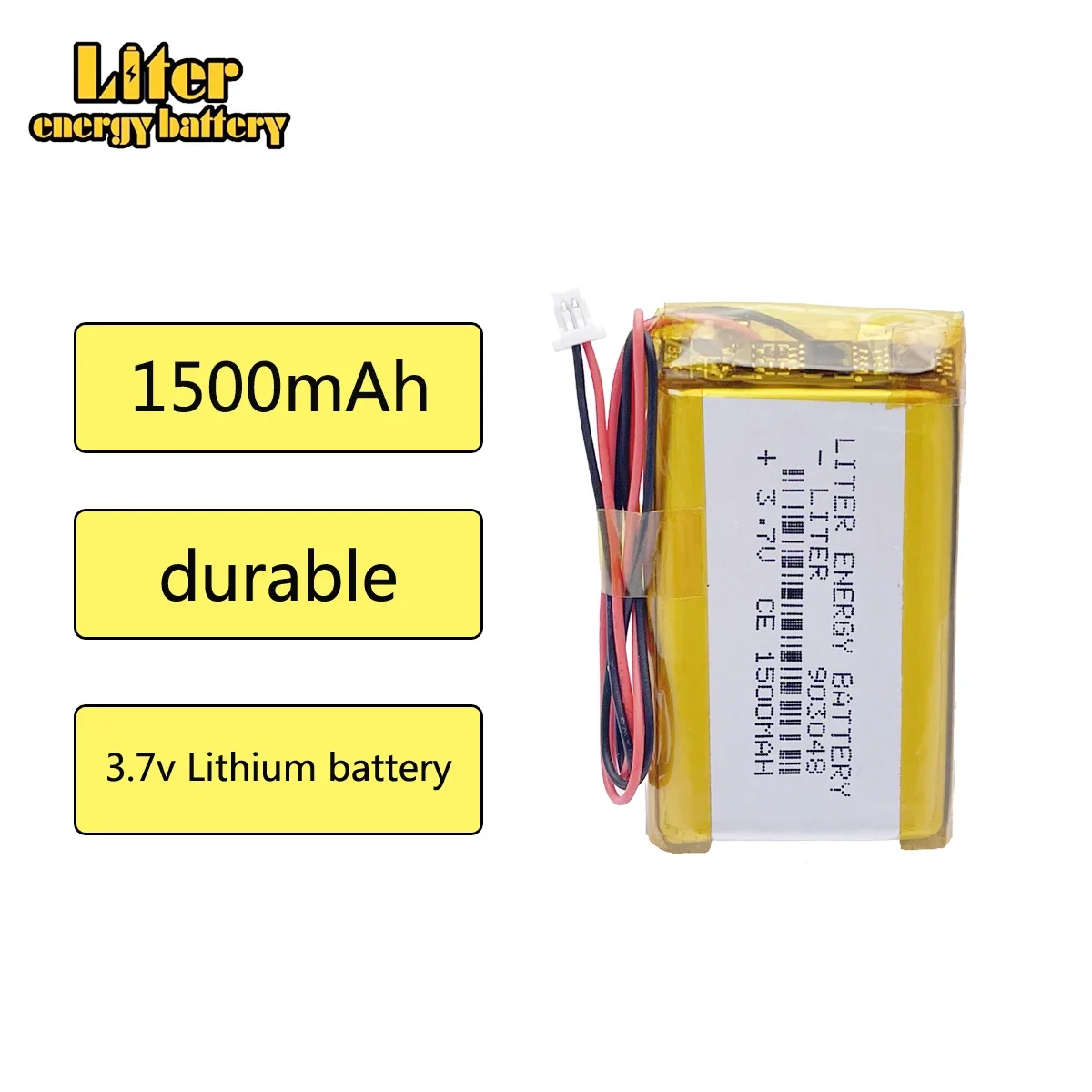 JST-1.0MM 903048 3.7V 1500MAH lithium polymer battery MP4 MP5 electronic products Mechanical keyboard battery