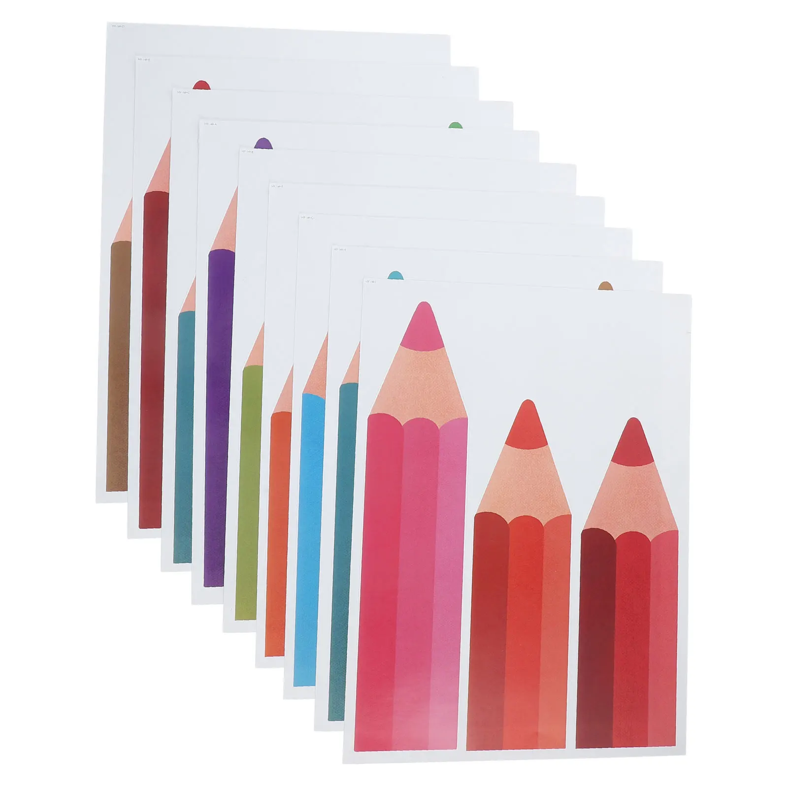 

Pencil Wall Stickers Classroom Decor PVC Crayon Patterns Easy Installation Material Versatile Use Kindergarten Home