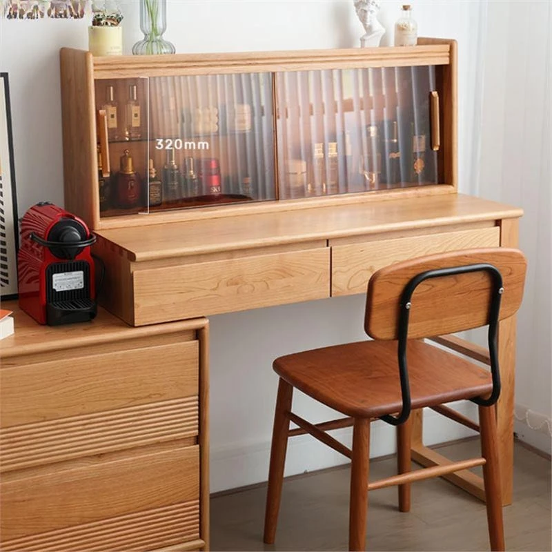 

Customizable cherry wood log solid wood chest dresser, integrated