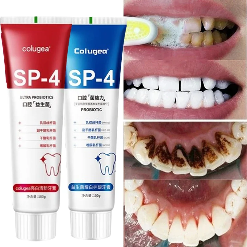 Probiotic Toothpaste SP-4 Whitening Tooth Remove Plaque Stains Teeth Whitener Oral Hygiene Clean Fresh Breath Dental Tools 2024