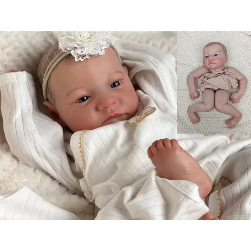 17inch Already Painted Reborn Baby Doll Levi Awake Lifelike Baby 3D Painting Doll Parts кукла реборн молд