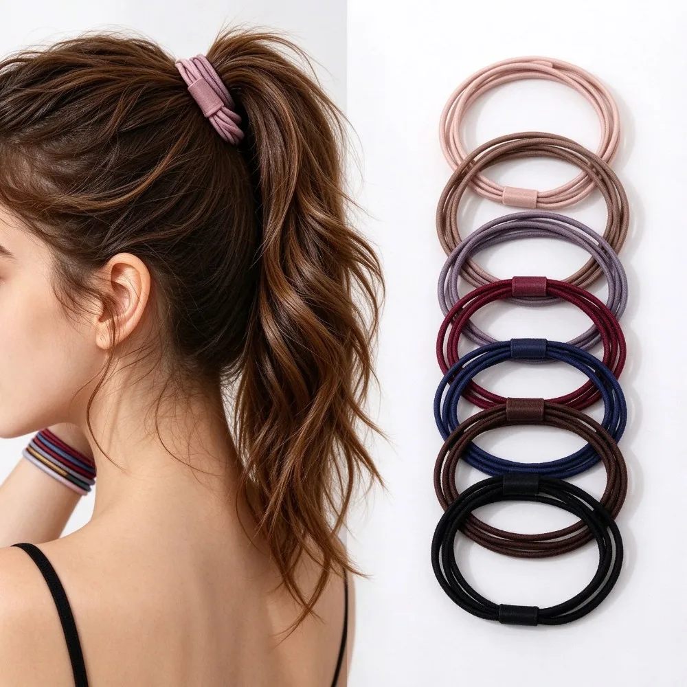 10PCS Basic Elastic Hair Bands Simple Scrunchie Hair Ties Fashion Women Girls Daily Wear Hair Accessories